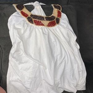 Beaded collar swing fit T-back tank
